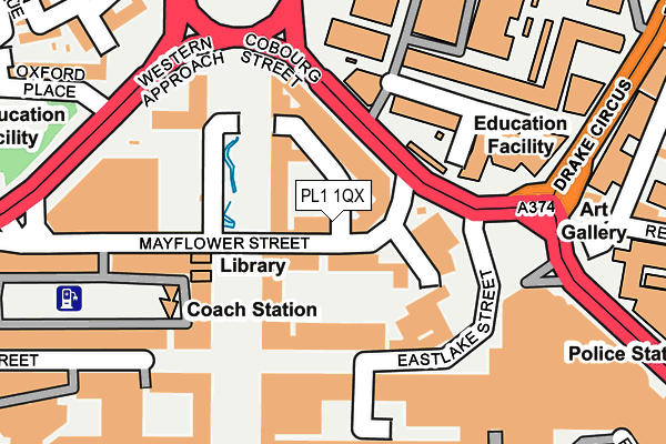 PL1 1QX map - OS OpenMap – Local (Ordnance Survey)