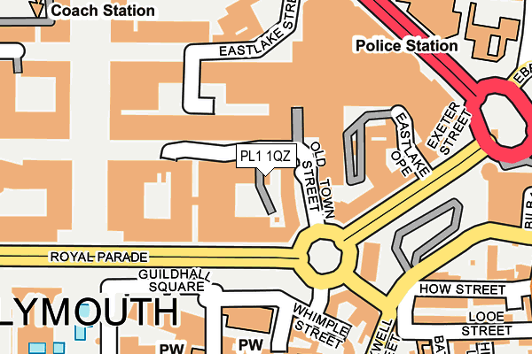 PL1 1QZ map - OS OpenMap – Local (Ordnance Survey)