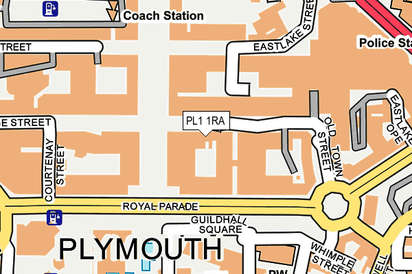 PL1 1RA map - OS OpenMap – Local (Ordnance Survey)