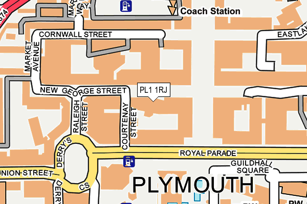 PL1 1RJ map - OS OpenMap – Local (Ordnance Survey)