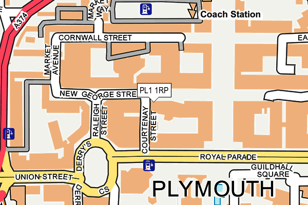 PL1 1RP map - OS OpenMap – Local (Ordnance Survey)