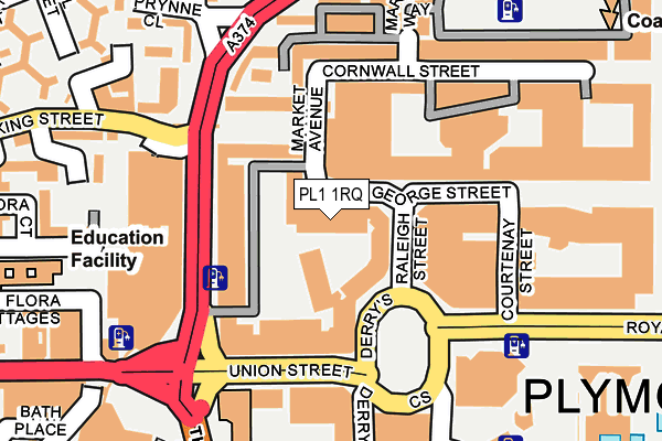 PL1 1RQ map - OS OpenMap – Local (Ordnance Survey)