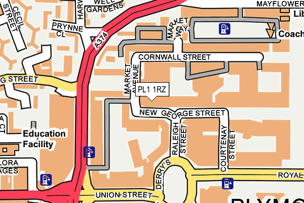 PL1 1RZ map - OS OpenMap – Local (Ordnance Survey)