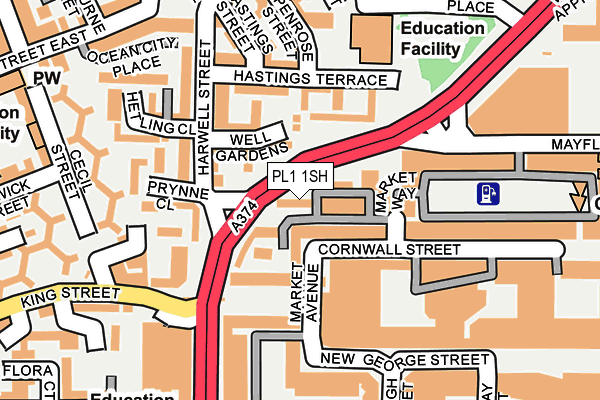 PL1 1SH map - OS OpenMap – Local (Ordnance Survey)