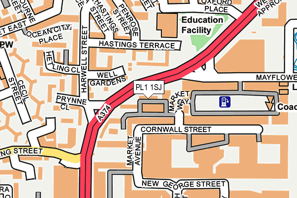 PL1 1SJ map - OS OpenMap – Local (Ordnance Survey)