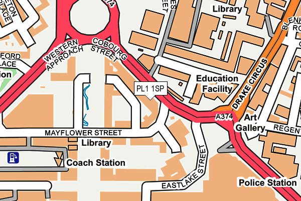 PL1 1SP map - OS OpenMap – Local (Ordnance Survey)