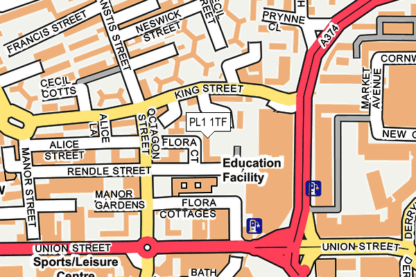 PL1 1TF map - OS OpenMap – Local (Ordnance Survey)