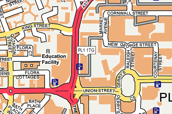 PL1 1TG map - OS OpenMap – Local (Ordnance Survey)