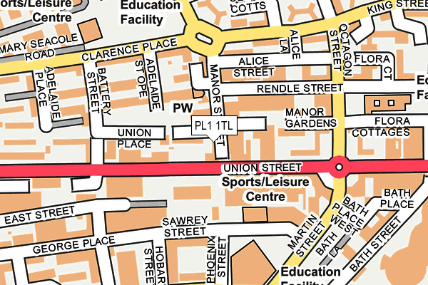 PL1 1TL map - OS OpenMap – Local (Ordnance Survey)