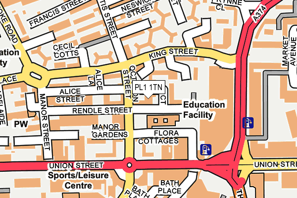 PL1 1TN map - OS OpenMap – Local (Ordnance Survey)