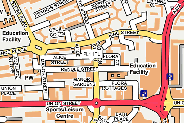 PL1 1TU map - OS OpenMap – Local (Ordnance Survey)