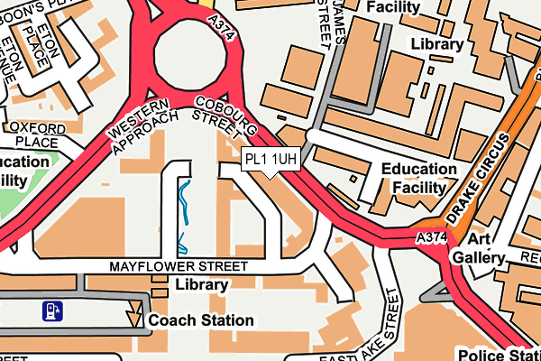 PL1 1UH map - OS OpenMap – Local (Ordnance Survey)