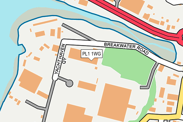 PL1 1WG map - OS OpenMap – Local (Ordnance Survey)