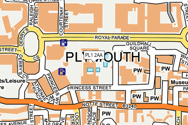 PL1 2AA map - OS OpenMap – Local (Ordnance Survey)