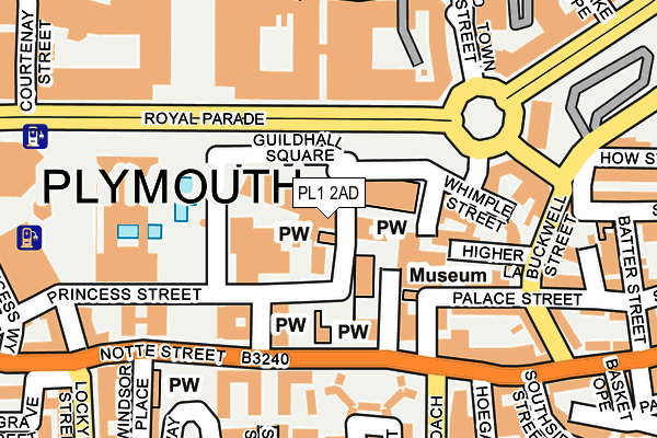 PL1 2AD map - OS OpenMap – Local (Ordnance Survey)