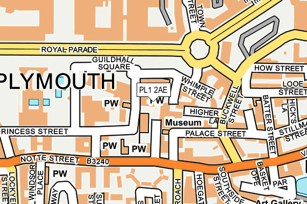 PL1 2AE map - OS OpenMap – Local (Ordnance Survey)