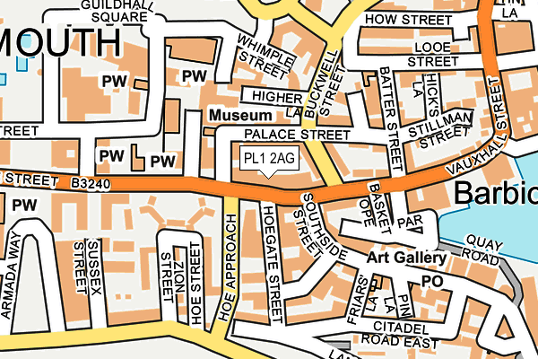 PL1 2AG map - OS OpenMap – Local (Ordnance Survey)