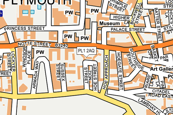 PL1 2AQ map - OS OpenMap – Local (Ordnance Survey)