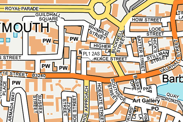 PL1 2AS map - OS OpenMap – Local (Ordnance Survey)