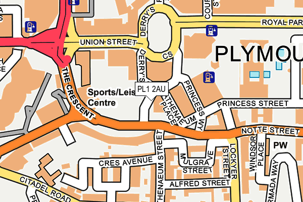 PL1 2AU map - OS OpenMap – Local (Ordnance Survey)