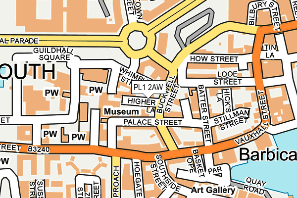 PL1 2AW map - OS OpenMap – Local (Ordnance Survey)