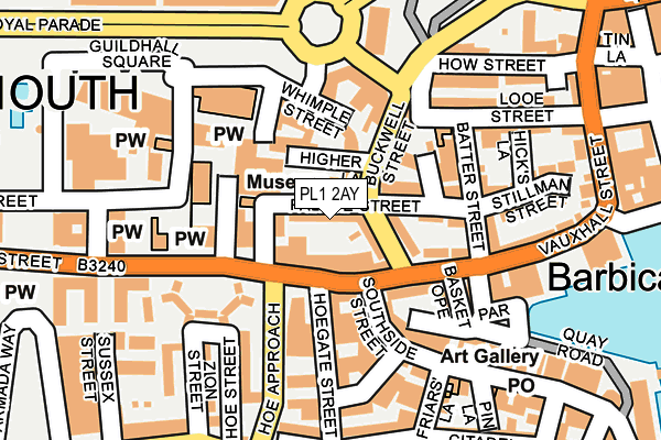 PL1 2AY map - OS OpenMap – Local (Ordnance Survey)