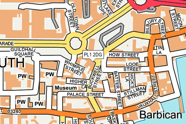 PL1 2DG map - OS OpenMap – Local (Ordnance Survey)