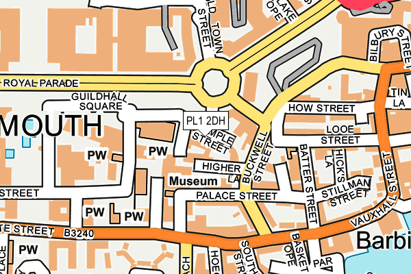 PL1 2DH map - OS OpenMap – Local (Ordnance Survey)