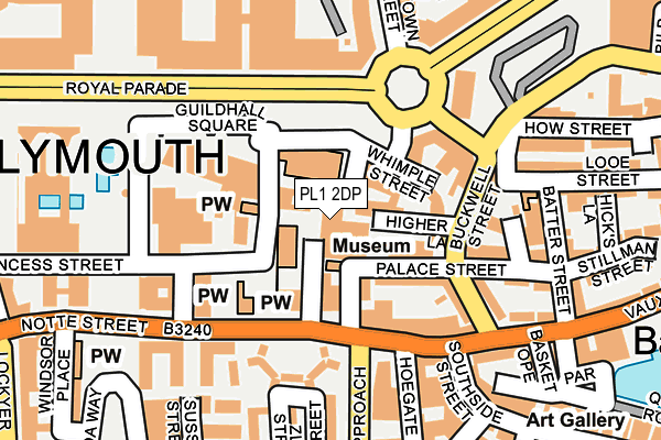 PL1 2DP map - OS OpenMap – Local (Ordnance Survey)