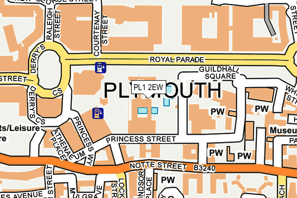 PL1 2EW map - OS OpenMap – Local (Ordnance Survey)