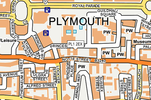 PL1 2EX map - OS OpenMap – Local (Ordnance Survey)