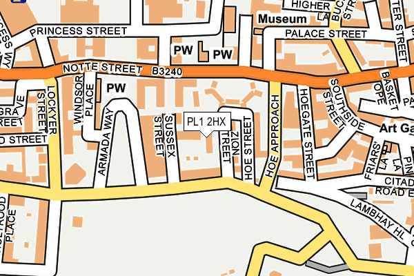 PL1 2HX map - OS OpenMap – Local (Ordnance Survey)