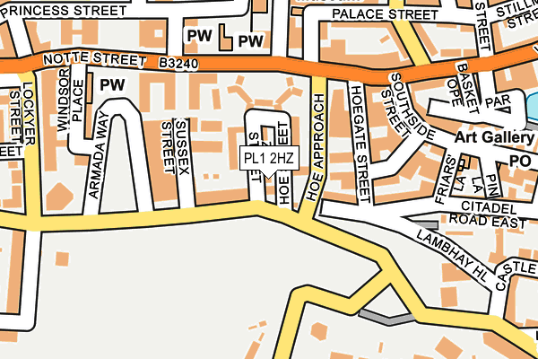 PL1 2HZ map - OS OpenMap – Local (Ordnance Survey)
