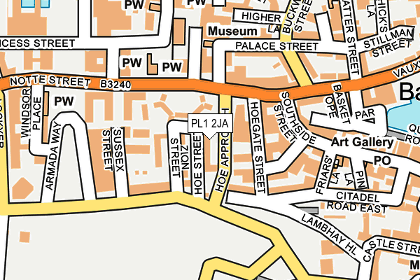 PL1 2JA map - OS OpenMap – Local (Ordnance Survey)