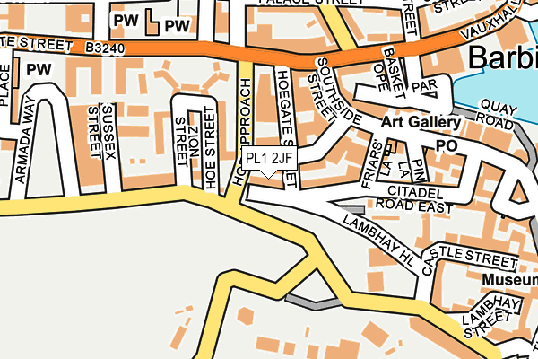 PL1 2JF map - OS OpenMap – Local (Ordnance Survey)