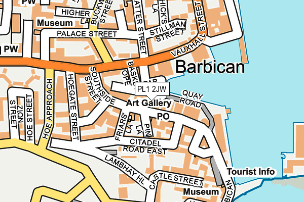 PL1 2JW map - OS OpenMap – Local (Ordnance Survey)