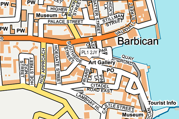 PL1 2JY map - OS OpenMap – Local (Ordnance Survey)