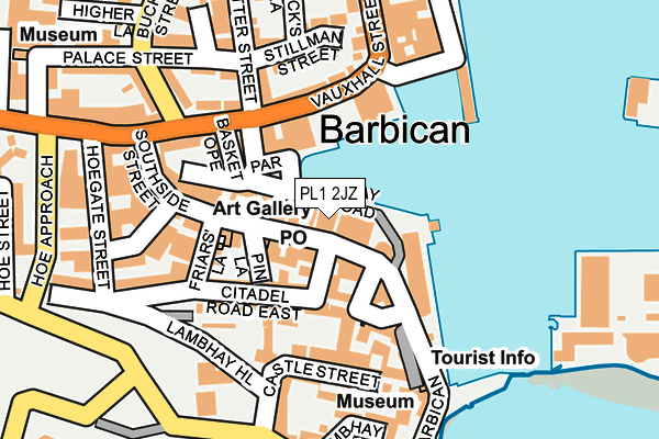 PL1 2JZ map - OS OpenMap – Local (Ordnance Survey)