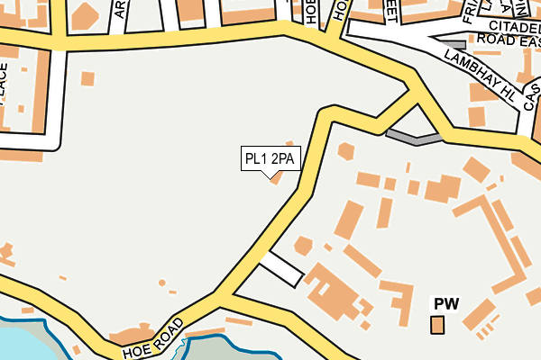 PL1 2PA map - OS OpenMap – Local (Ordnance Survey)