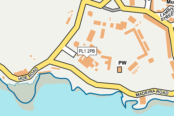 PL1 2PB map - OS OpenMap – Local (Ordnance Survey)