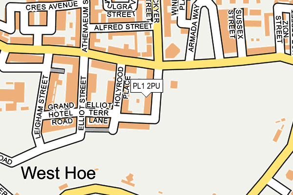 PL1 2PU map - OS OpenMap – Local (Ordnance Survey)