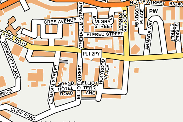 PL1 2PY map - OS OpenMap – Local (Ordnance Survey)