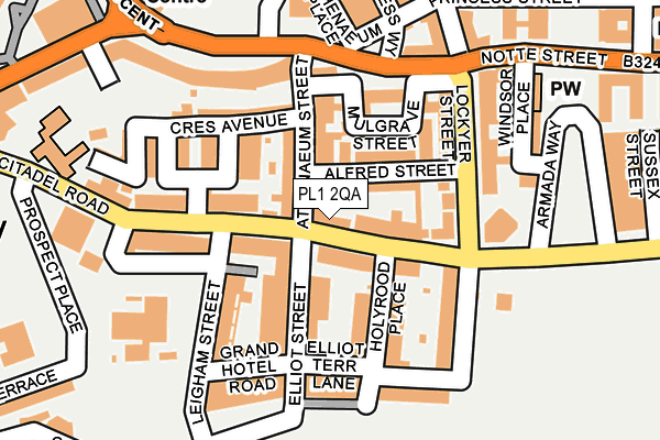 PL1 2QA map - OS OpenMap – Local (Ordnance Survey)