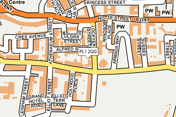 PL1 2QG map - OS OpenMap – Local (Ordnance Survey)