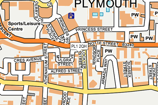 PL1 2QH map - OS OpenMap – Local (Ordnance Survey)