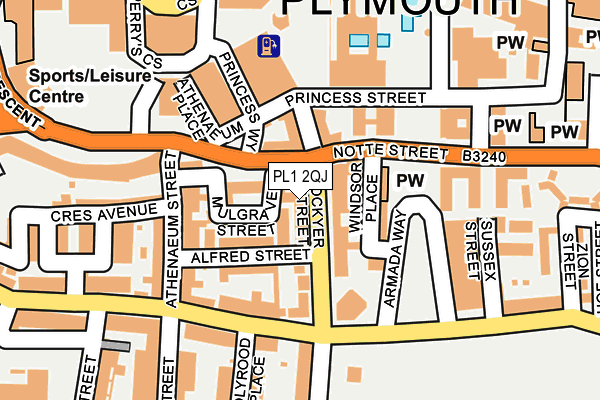 PL1 2QJ map - OS OpenMap – Local (Ordnance Survey)