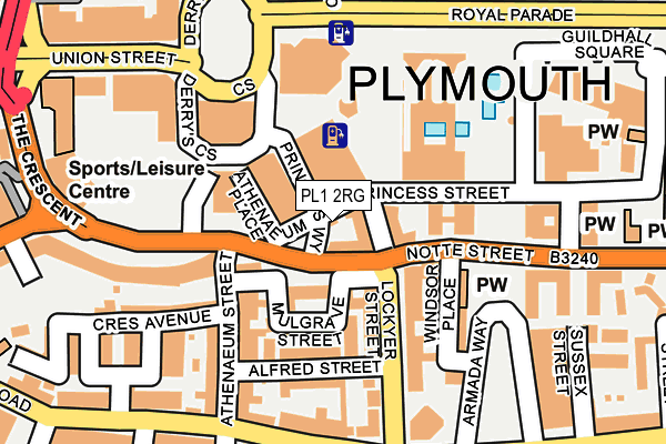 PL1 2RG map - OS OpenMap – Local (Ordnance Survey)