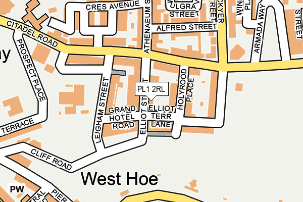 PL1 2RL map - OS OpenMap – Local (Ordnance Survey)