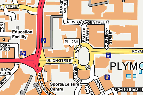 PL1 2SH map - OS OpenMap – Local (Ordnance Survey)