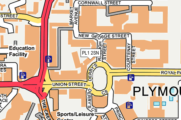 PL1 2SN map - OS OpenMap – Local (Ordnance Survey)